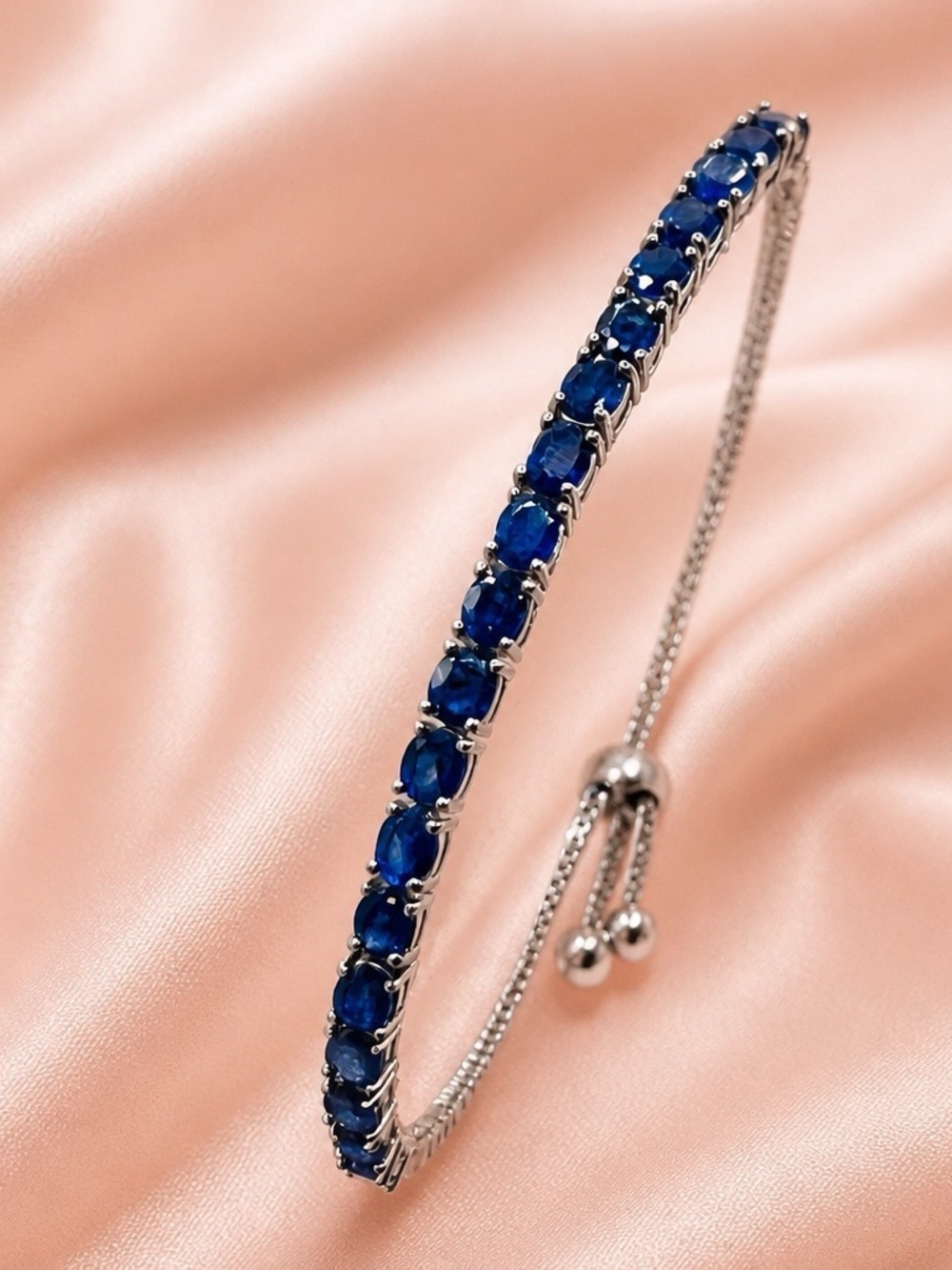 Natural AAA Blue Sapphire Bolo Bracelet. BRAND NEW! Authentic Sapphires!